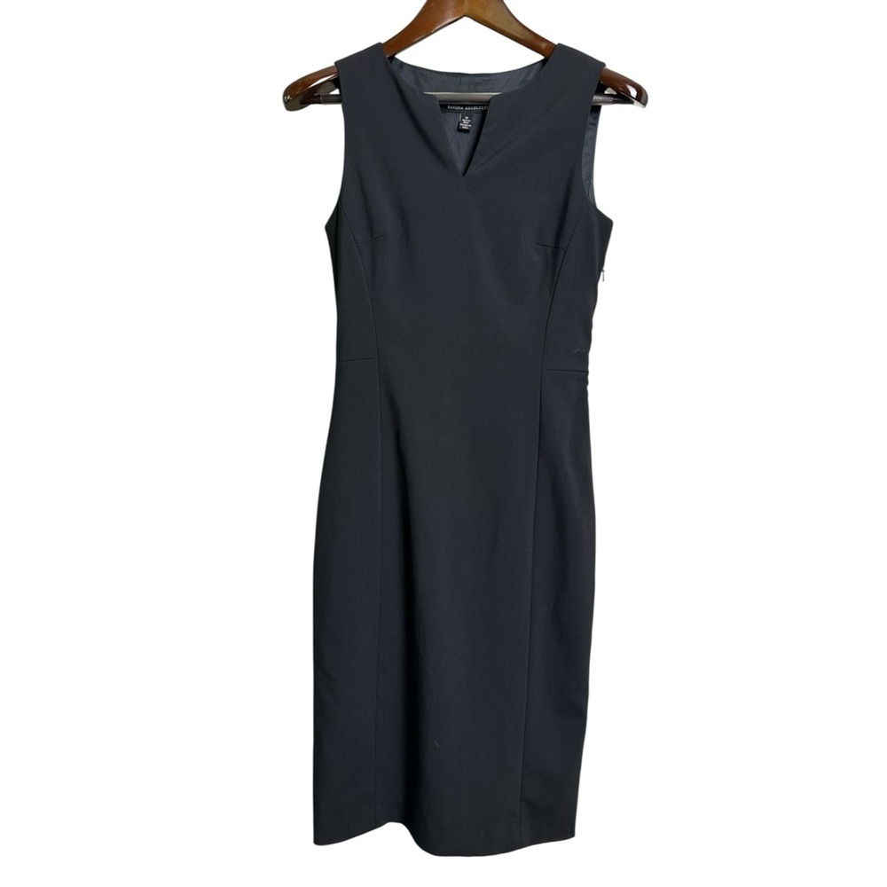 Sandra Angelozzi Size 30 Little Black Dresss Form Fitting Pencil Bodycon Chic